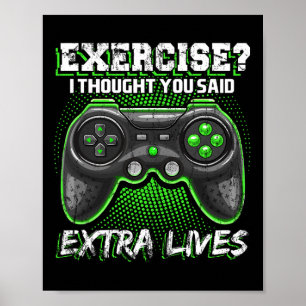 Poster Extra Vive Engraçado Jogo de Controlador de Vídeo