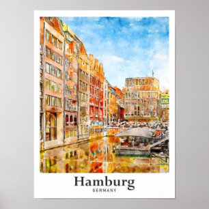 Poster Extração de Mão d'água Viagem da Alemanha de Hambu
