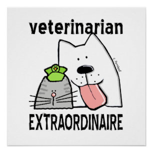 Pôster Extraordinário veterinário divertido