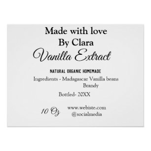 Pôster Extrato de baunilha casado adicionar ingredientes 