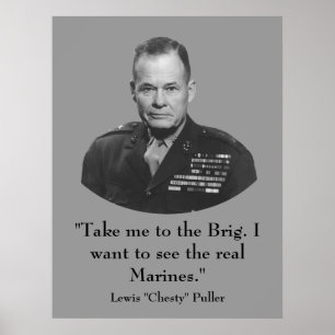 Poster Extrator "Chesty" de Lewis -- Herói da guerra