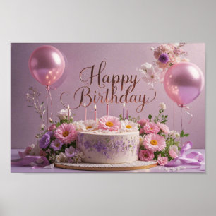 Poster Extravagante elegante de aniversário flexível