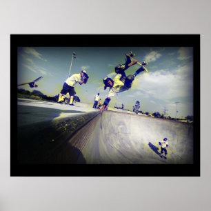 Poster Extreme Sports: Skateboarders fazendo truqu