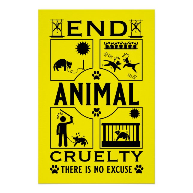 Pôster Extremidade da crueldade animal (Frente)