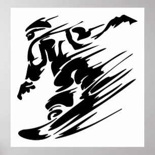 Poster extremo do esporte da snowboarding
