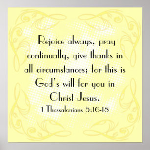 Pôster Exulte o 5:16 de Thessalonians do verso 1 da