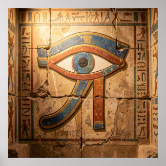 Poster Eye of Horus with Hieroglyphs Egyptian Spiritual 