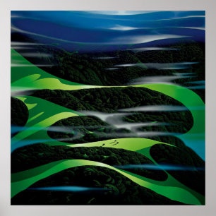Poster Eyvind Earle - Campos Verdes - 1994; Estados Unido