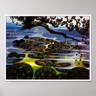 Poster Eyvind Earle -  Montanha Mística - 1989; Estados U