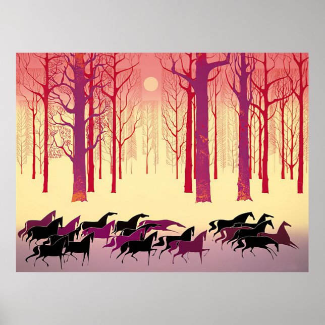 Poster Eyvind Earle -  Terra do Sol da Meia-Noite - 1983; (Frente)
