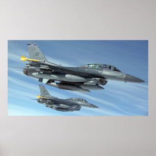 Poster F16 Lutando Contra Falcões Militares-Jatos
