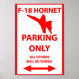 Poster F18 Apenas Sinal de Estacionamento de Hornet