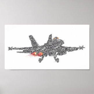 Poster F18 Jato de Combatente Hornet - Estático