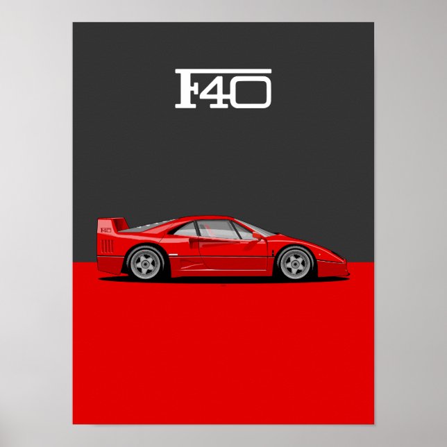 Poster F40 Classic holy trinity car (Frente)