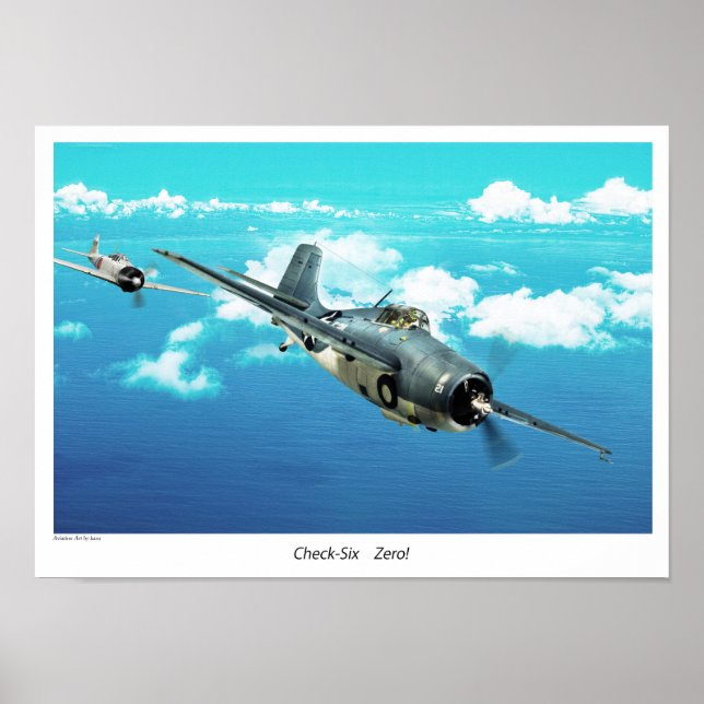 Poster F4F Wildcat"Cheque seis. Zero!" (Frente)