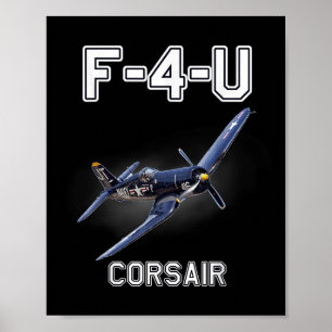 Poster F4u Corsair Warbird Wwii Aeronaves militares
