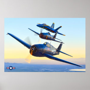 Poster F6F HELLCAT, F8F BEARCAT e F/A-18C HORNET