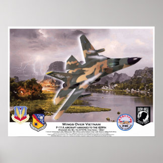 Poster F-111A Asas Sobre Vietnã Aardvark