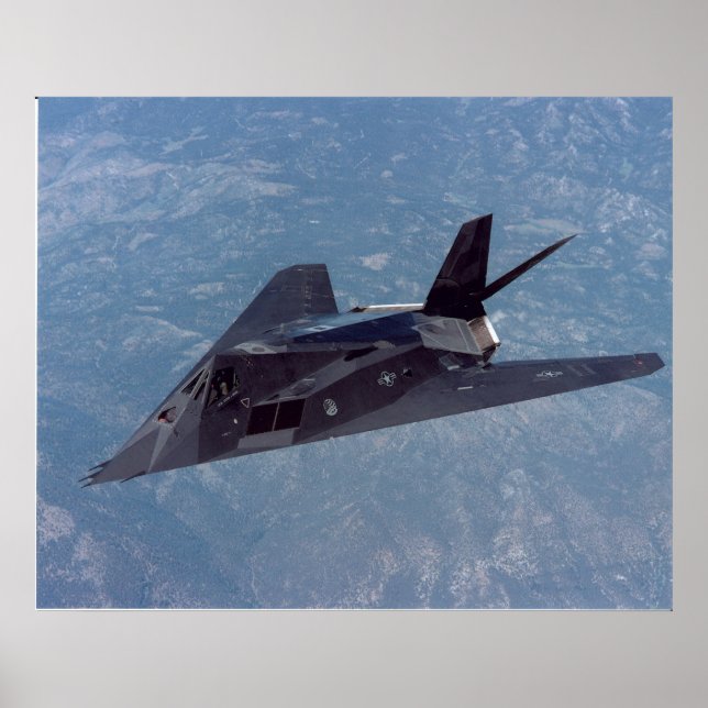 Poster F-117 Aeronaves de caça furtiva à noite (Frente)