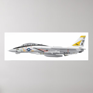 Poster F-14 Jato de Combatente Militar Tomcat VF-21