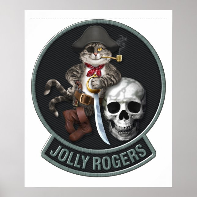 Pôster F-14 Tomcat Mascot Jolly Rogers (Frente)