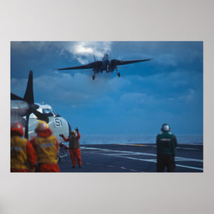 Pôster F-14 Tomcat que aterra no porta-aviões