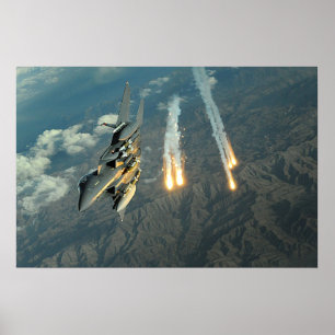 Poster F-15E Aeronaves de águia em greve