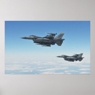 Poster F-16 Combate a aeronaves Falcão