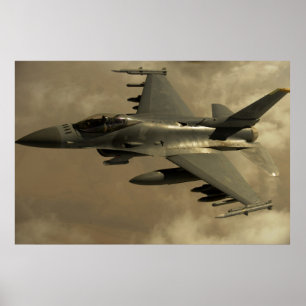 Poster F-16 Combate a aeronaves Falcão