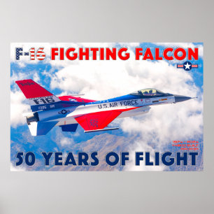 POSTER F-16 FALCON DE LUTA - 50 ANOS!