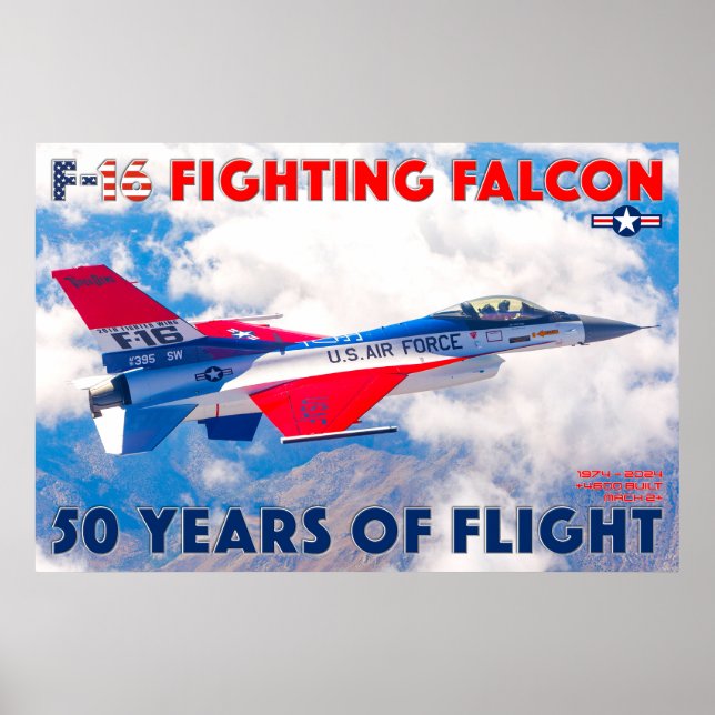 POSTER F-16 FALCON DE LUTA - 50 ANOS! (Frente)