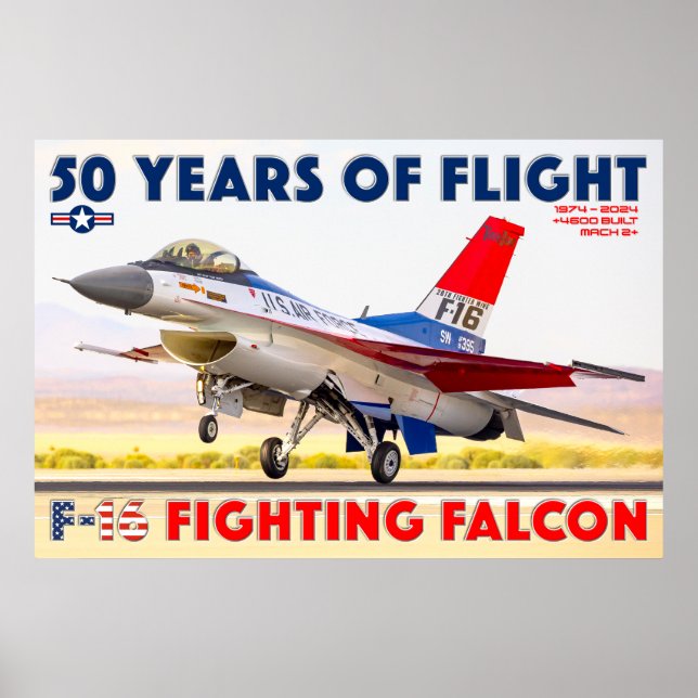 POSTER F-16 FALCON DE LUTA - 50 ANOS! (Frente)