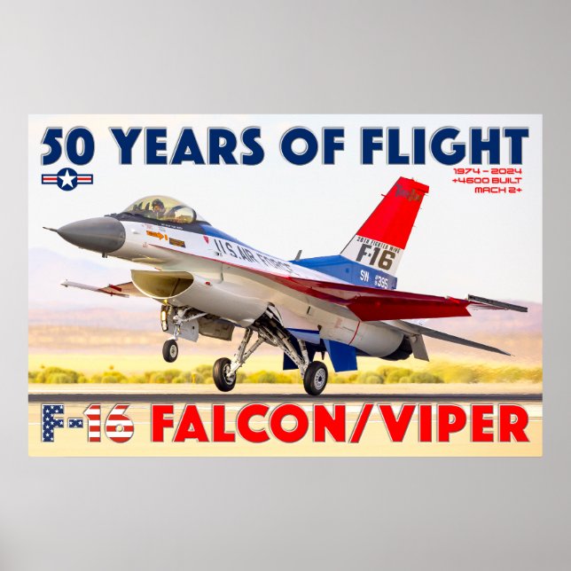 POSTER F-16 FALCON/VIPER - 50 ANOS! (Frente)
