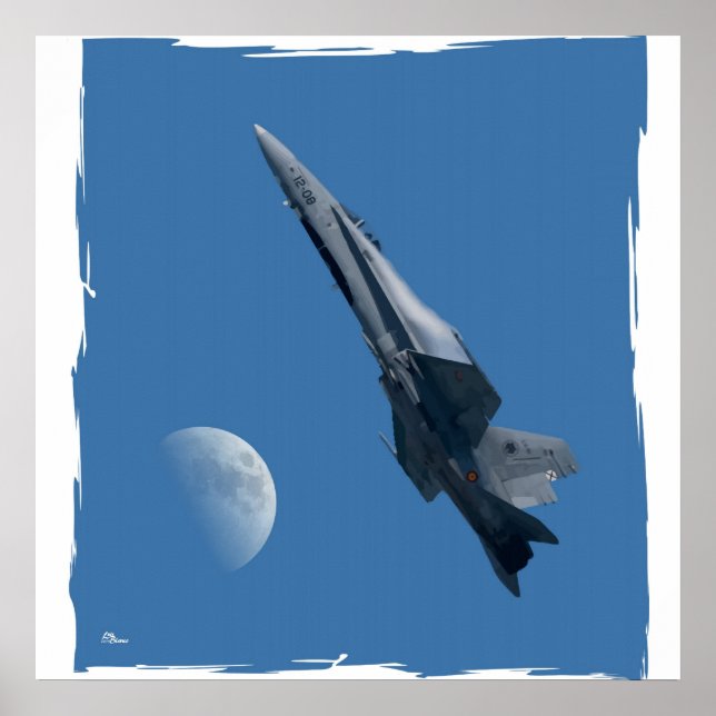 Poster F-18 y luna (Frente)