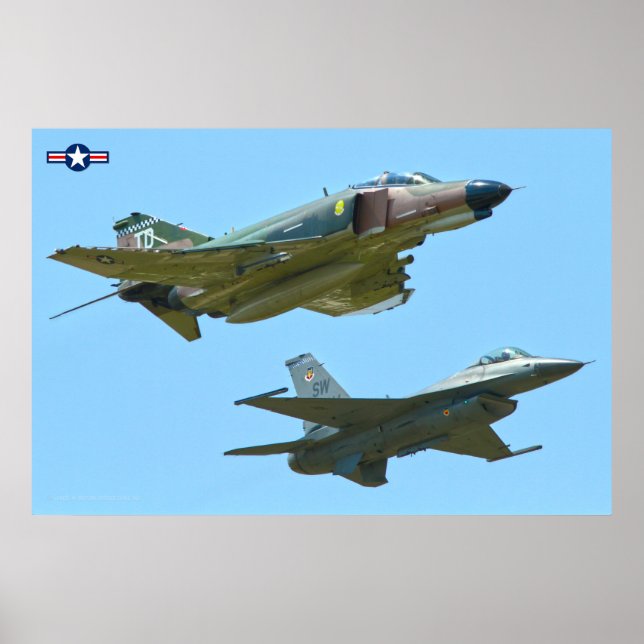 Poster F-4 FANTOM e F-16 FALCÃO DE LUTA (Frente)