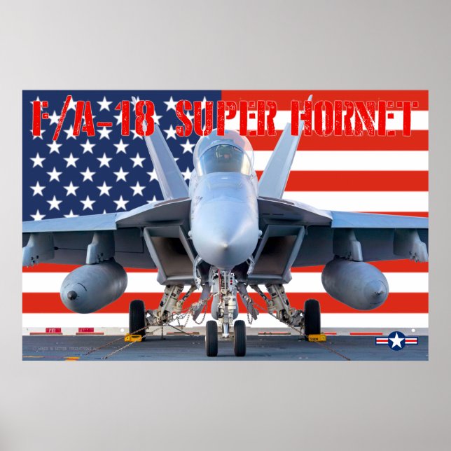 POSTER F/A-18 SUPER HORNET US FLAG (Frente)