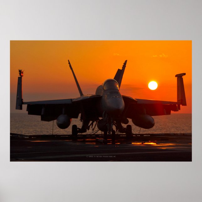 POSTER F/A-18E SUNSET SUPER HORNET (Frente)