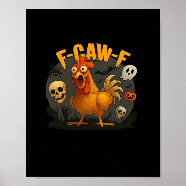 Poster F-Caw-F Chicken Classic Minimal Clean (Frente)