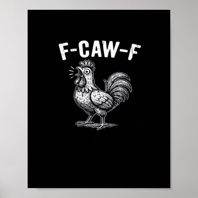 Poster F-Caw-F Chicken Retro Graphic (Frente)