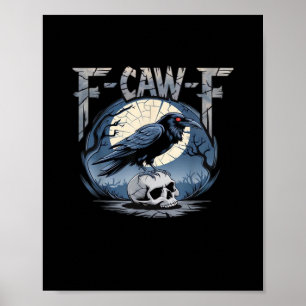 Poster F-Caw-F Corvo Clássico Corvo ao Luar