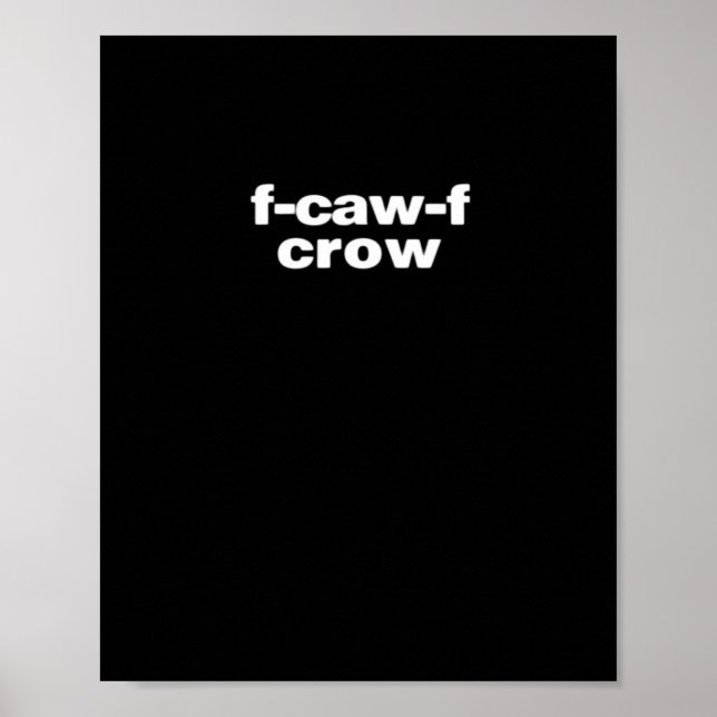 Poster F-Caw-F Corvo Engraçado Corvo Retro Clássico (Frente)