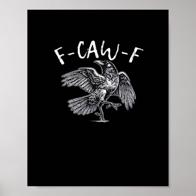 Poster F-Caw-F Corvo Retro Clássico (Frente)