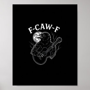 Poster F Caw F Corvo Violão Estilo Vintage Halloween Engr