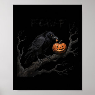 Poster F-caw-f Crow Bird Raven Gothic Cawing Grunge Scary