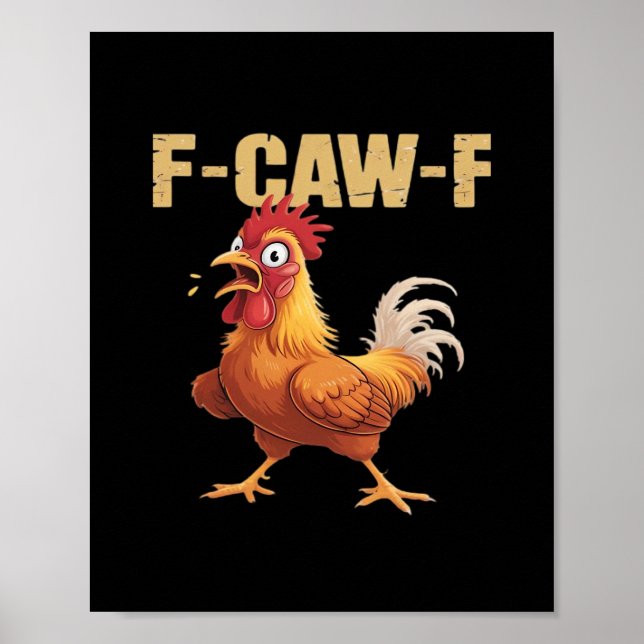 Poster F-Caw-F Crow Gothic Funny Humor (Frente)
