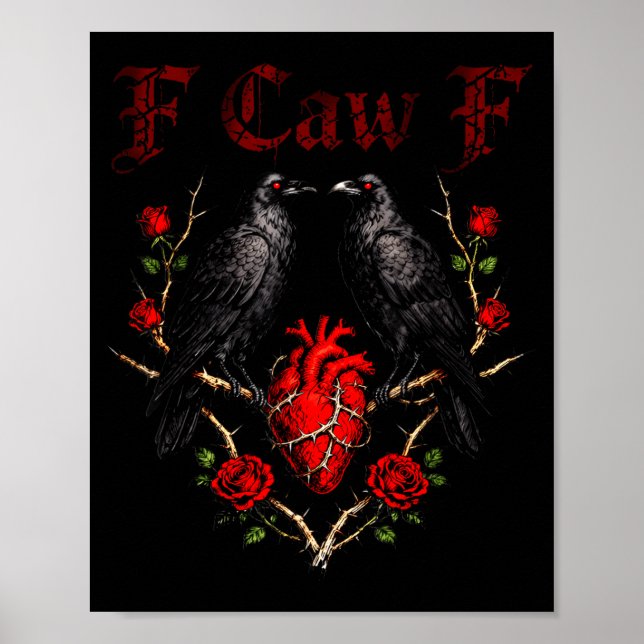 Poster F Caw F Crow Heart Funny Anti Valentine Day Single (Frente)