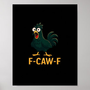 Poster F-Caw-F Frango Clássico Estilo Vintage