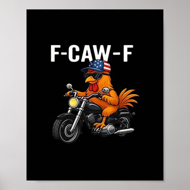 Poster F-Caw-F Frango Clássico Gráfico Estético (Frente)