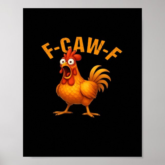 Poster F-Caw-F Frango Divertido Moderno (Frente)