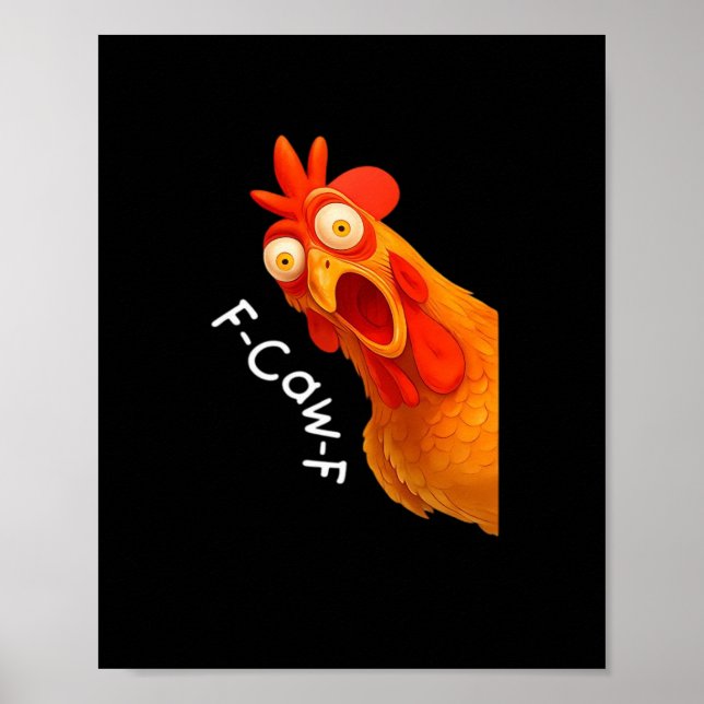 Poster F-Caw-F Frango Essencial Clássico Retro (Frente)